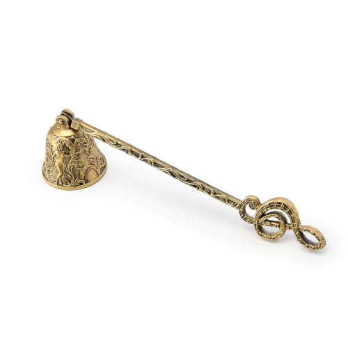 Vintage Brass Musical Note Candle Snuffer with Long Handle - Gold