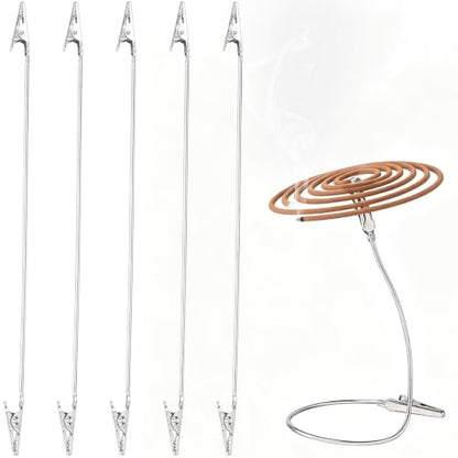 5-Pack Bendable Silver Alligator Clips for Incense and DIY Crafts - PAGOW