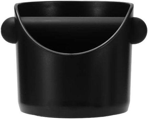 Knock Box by Barista Style - 4.6 In Espresso Grounds Container with Removable Rod | Non-Slip Base (Black)