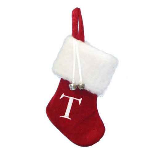 Kurt S. Adler Monogrammed T Miniature Stocking