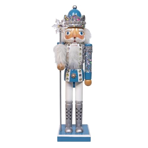 Decorative Blue & Platinum Nutcracker - 15 Inch Holiday Centerpiece