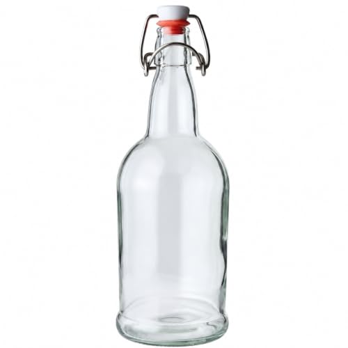 FastRack 33oz Clear Glass Swing Top Bottle - Pack of 1, Regular Flip Top