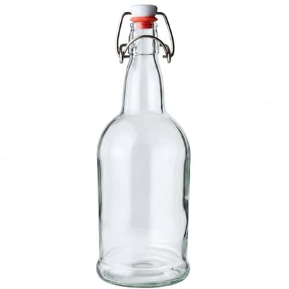 FastRack 33oz Clear Glass Swing Top Bottle - Pack of 1, Regular Flip Top