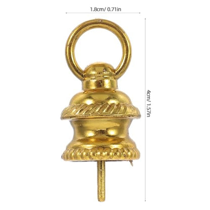 Golden Plastic Christmas Baubles Caps 100pcs - Small Ornament Replacement