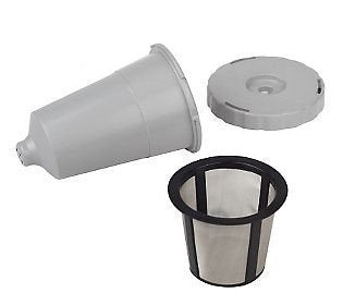 Reusable Coffee Holder and Filter Set, Grey 3 part with filter basket works with Keurig My K-Cup Home brewers by PureWater Filters (Pack of 3)