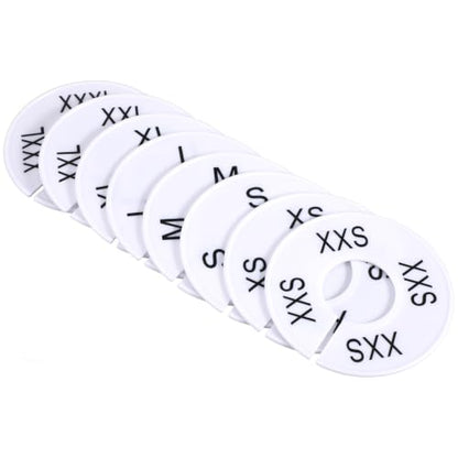 8 Pcs Clothing Size Dividers, Round Closet Dividers Plastic (White) - 9 cm Diameter, 8 Sizes