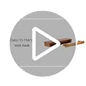 Natural Mango Wood Floating Shelves Set - Modern Ribbed Wall Decor
