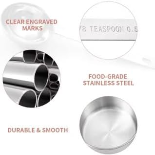 Premium No Rust Stainless Steel Measuring Cups & Spoons Set - 10-Piece Kitchen Gadgets with Engraved Measurements
