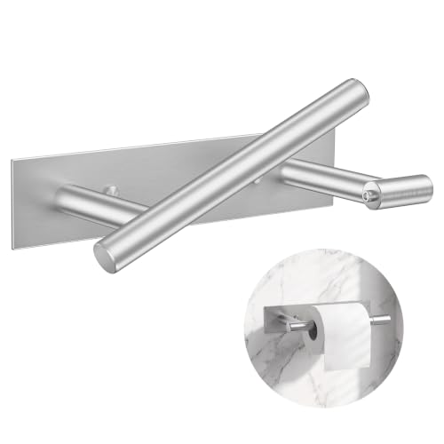 Brushed Nickel Toilet Paper Holder Wall Mount Double Pivoting Post SUS304 Stainless Steel