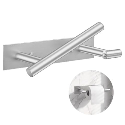 Brushed Nickel Toilet Paper Holder Wall Mount Double Pivoting Post SUS304 Stainless Steel