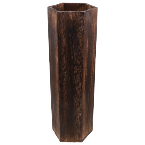 Rustic Wooden Umbrella Stand - Large Capacity Indoor Barrel Shape Organizer