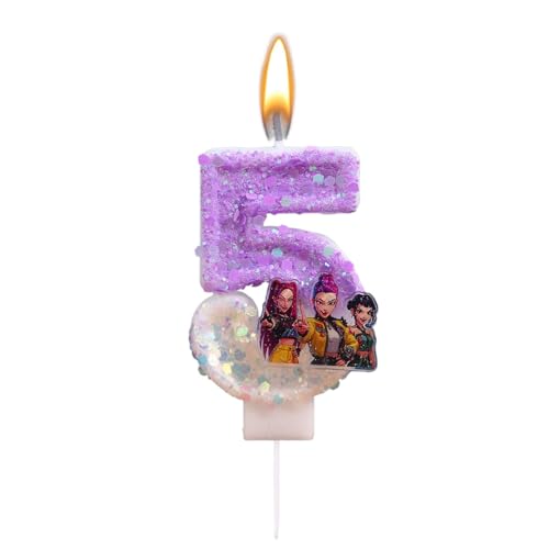 Birthday Number 5 Candles - Cute Cake Decoration for Party, Korea Pop Theme