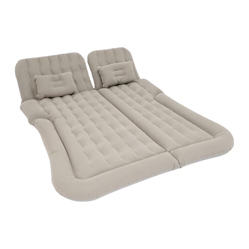 Grey Double Sided Flocked SUV Air Mattress - Thick Inflatable Car Bed for Camping & Travel