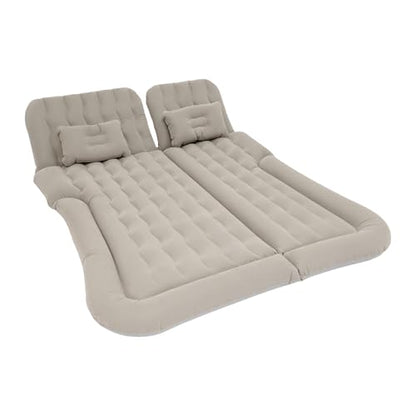 Grey Double Sided Flocked SUV Air Mattress - Thick Inflatable Car Bed for Camping & Travel