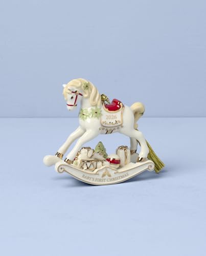 Baby's First Christmas Vintage Rocking Horse Ornament - 2026 Dated Keepsake