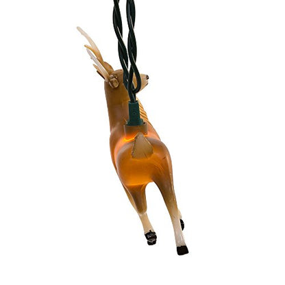 10-Light Plastic Reindeer Christmas Light Set - Indoor & Outdoor Decor