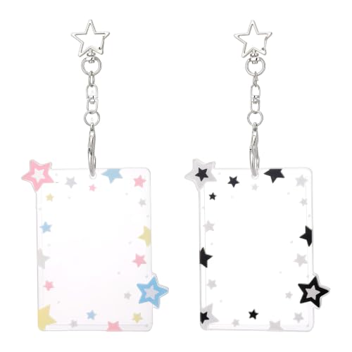2-Pack Star Photocard Holders with Keychains for Idol Cards and Photos
