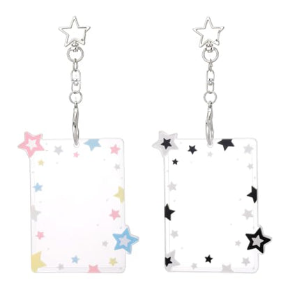 2-Pack Star Photocard Holders with Keychains for Idol Cards and Photos