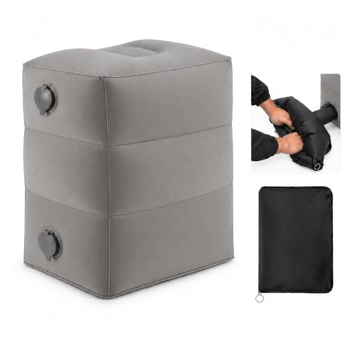 Inflatable Travel Foot Rest Pillow for Leg Support & Fatigue Relief