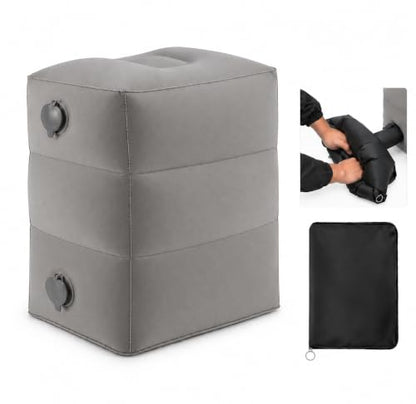 Inflatable Travel Foot Rest Pillow for Leg Support & Fatigue Relief