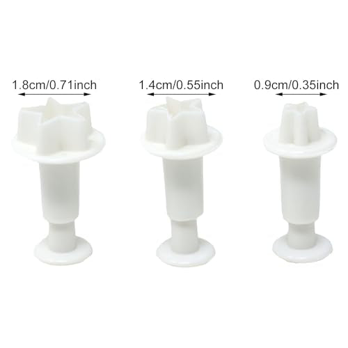 Star Shaped Mini Embossing Molds - 2 Set Plastic Cookie Cutters for Cake Decorating