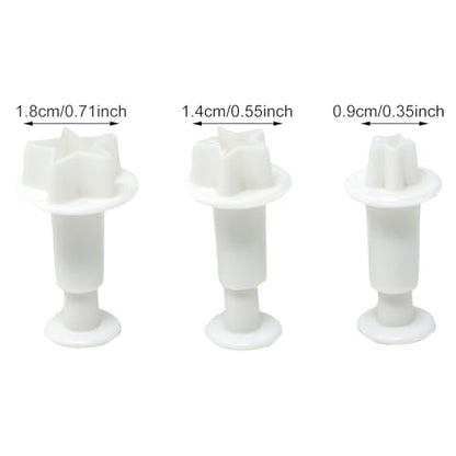 Star Shaped Mini Embossing Molds - 2 Set Plastic Cookie Cutters for Cake Decorating
