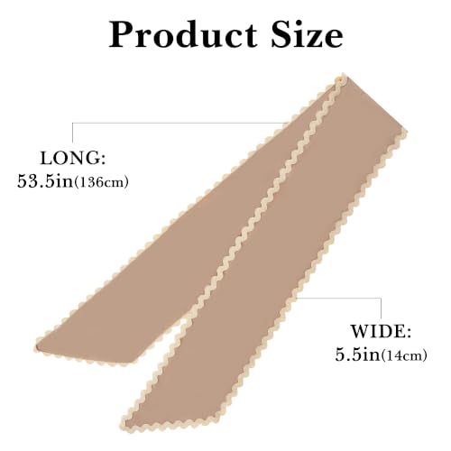 Khaki Scalloped Wreath Sash for Front Door Decor Ribbon - Outdoor & Indoor