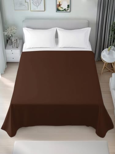 King Mocha Flat Sheet - Soft Breathable Microfiber Bedding - Hotel Quality