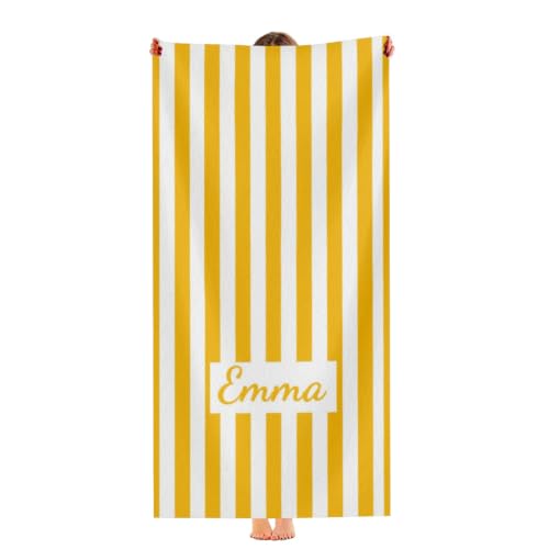 Personalized Beach Towel with Name - Custom Microfiber Pool & Vacation Towel Style B3
