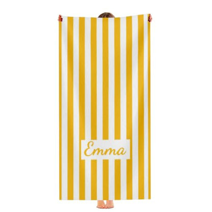 Personalized Beach Towel with Name - Custom Microfiber Pool & Vacation Towel Style B3