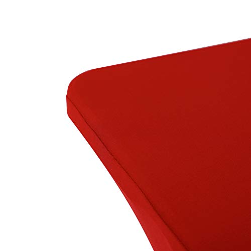 6FT Red Spandex Table Cover for Rectangular Tables - Holiday Party Decor