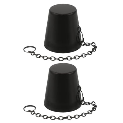 2 Pack Metal Tiki Torch Snuffer Caps with Chain - Flame Extinguisher Cover