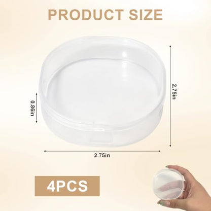 Plastic Cotton Pad Case 4 Pack Airtight Travel Makeup Remover Organizer