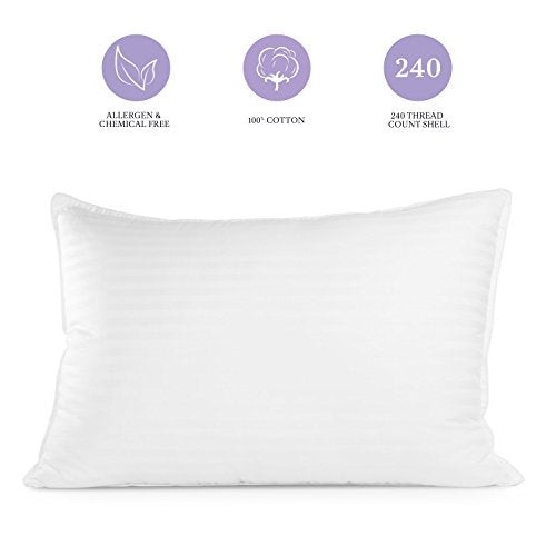 Sleep Restoration Gel Pillow - (2 Pack Queen) Best Hotel Quality Comfortable and Plush Cooling Gel Fiber Filled Pillow