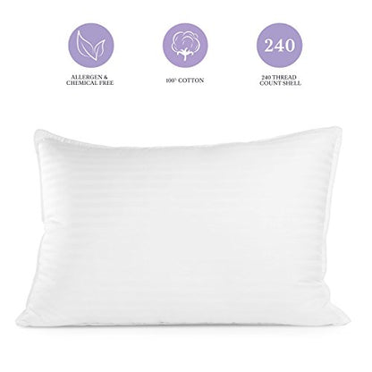 Sleep Restoration Gel Pillow - (2 Pack Queen) Best Hotel Quality Comfortable and Plush Cooling Gel Fiber Filled Pillow