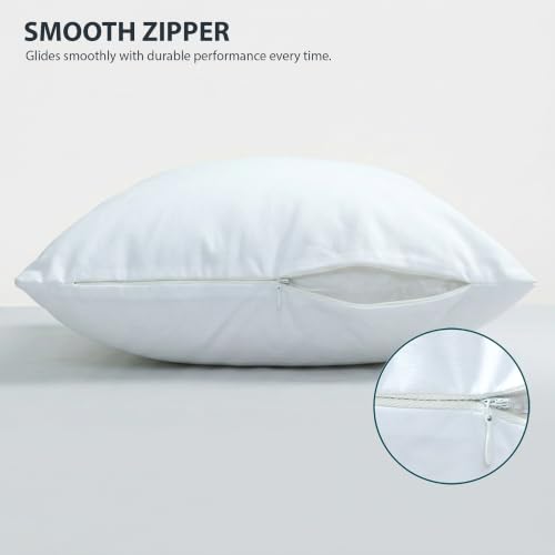 King Size Waterproof Pillow Protectors Pack of 4 20x38 Inches - Fully Sealed Bed Pillow Covers
