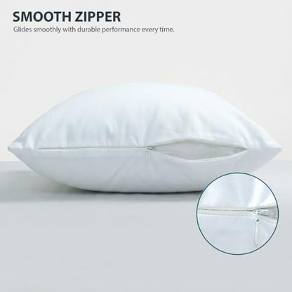 King Size Waterproof Pillow Protectors Pack of 4 20x38 Inches - Fully Sealed Bed Pillow Covers