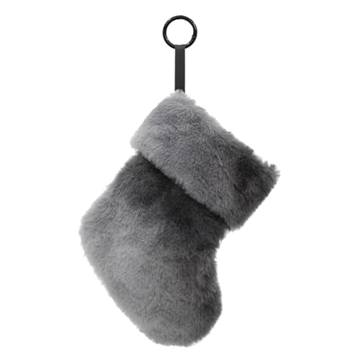 Small Christmas Stockings 9 Inch for Dolls - Black Faux Fur Tie-Dye Decoration