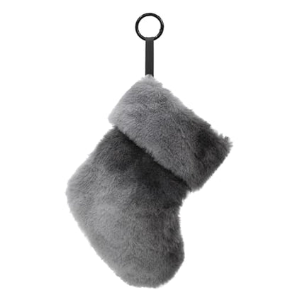Small Christmas Stockings 9 Inch for Dolls - Black Faux Fur Tie-Dye Decoration