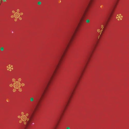 Christmas Tablecloth 90x90 Inch Round Red Cartoon Gingerbread Stars Washable Party Decor