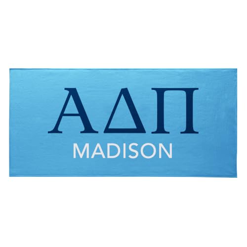 Sorority Beach Towel - Alpha Delta Pi - Standard Size - Personalized Sisterhood Gift