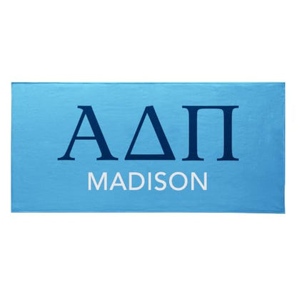 Sorority Beach Towel - Alpha Delta Pi - Standard Size - Personalized Sisterhood Gift