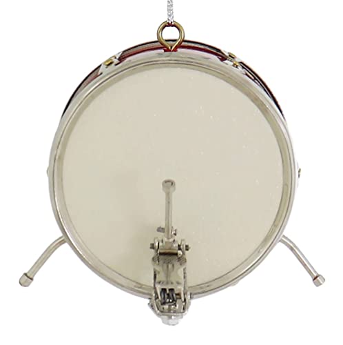 Christmas Ornament - Red Wood and Brass Bass Drum Miniature Decor