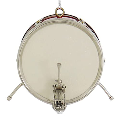 Christmas Ornament - Red Wood and Brass Bass Drum Miniature Decor