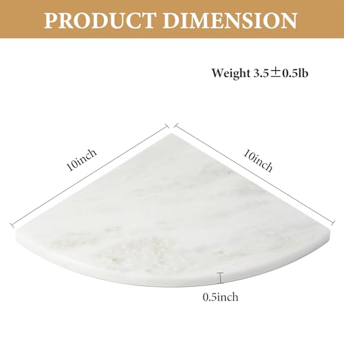 Marble Corner Shower Shelf - White 2-Layer Fantasy White Variation