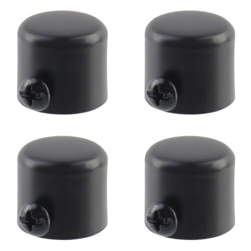 Semetall Black Curtain Rod End Caps Finials - 0.75 Inch Size, 4 Pack