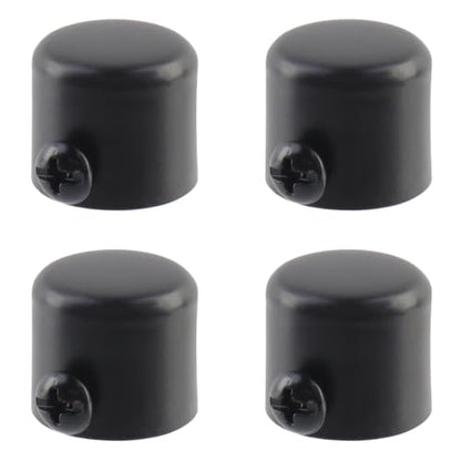 Semetall Black Curtain Rod End Caps Finials - 0.75 Inch Size, 4 Pack
