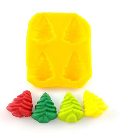 Christmas Tree Silicone Candy Molds - 4 Cavities for Homemade Chocolates and Gummies