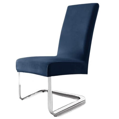 Colorful Velvet Dining Chair Covers 4PCS Washable Parsons Slipcovers Navy Blue