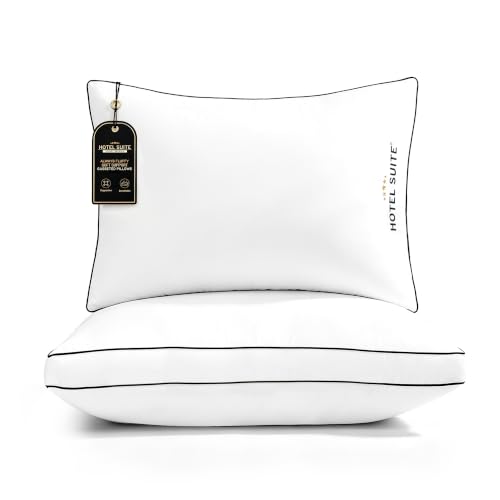 Queen Pack of 2 Hotel-Quality Support Bed Pillows - Soft Comfort, 400TC Cotton